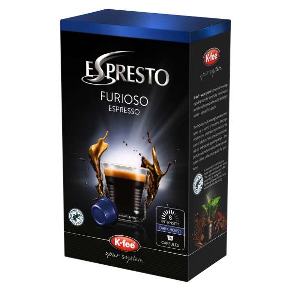 K-Fee Espresto Furioso Coffee Capsules (16 pods)