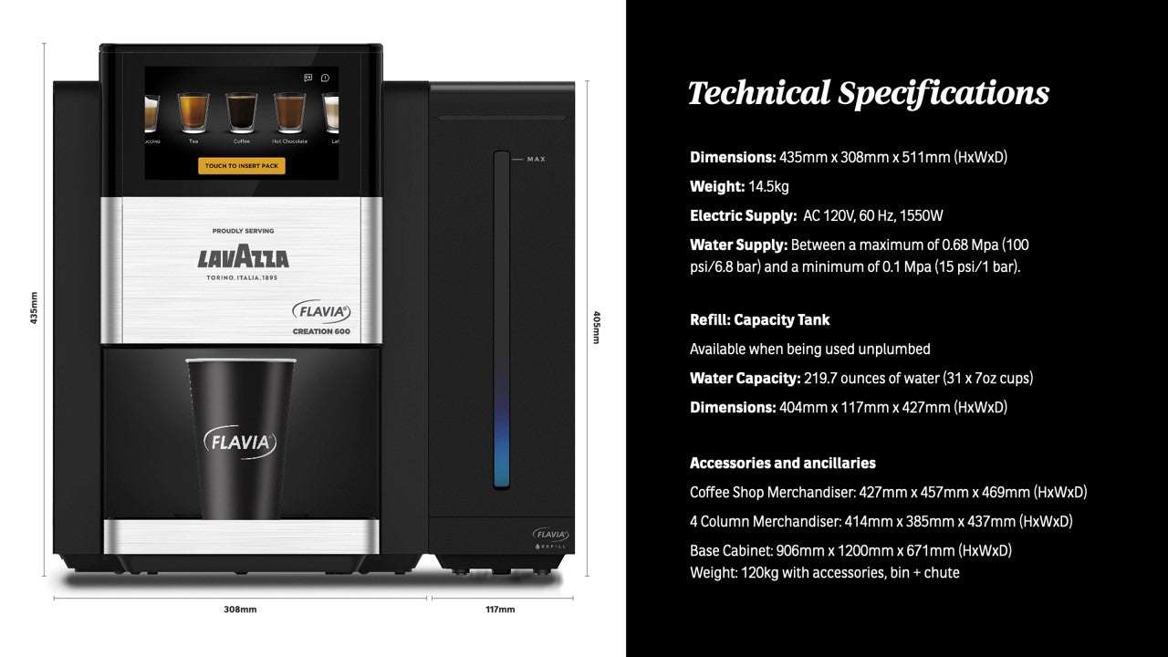 Flavia Creation 600 Coffee Machine - AVAILABLE NOW - Please Contact Us